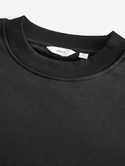 Black Oversized Cotton Rich Jersey Crew Sweatshirt - Image 7 of 7