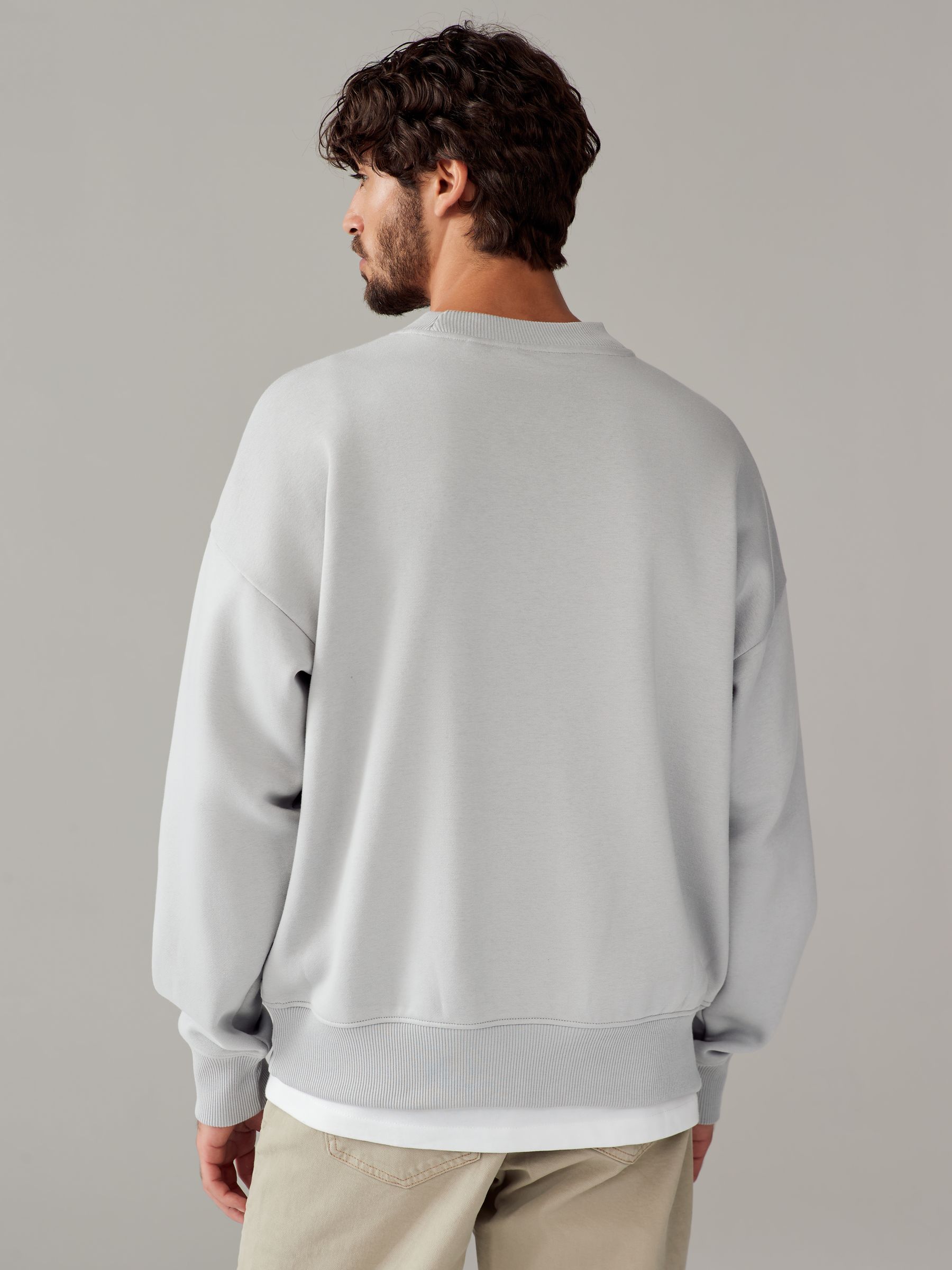Buy Light Grey Rich Jersey Crew Sweatshirt from Next USA Buy Light Grey Rich Jersey Crew Sweatshirt from Next USA