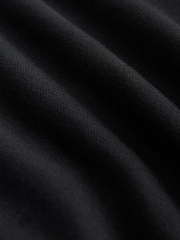 Black Oversized Cotton Rich Jersey Fabric Hoodie - Image 8 of 8