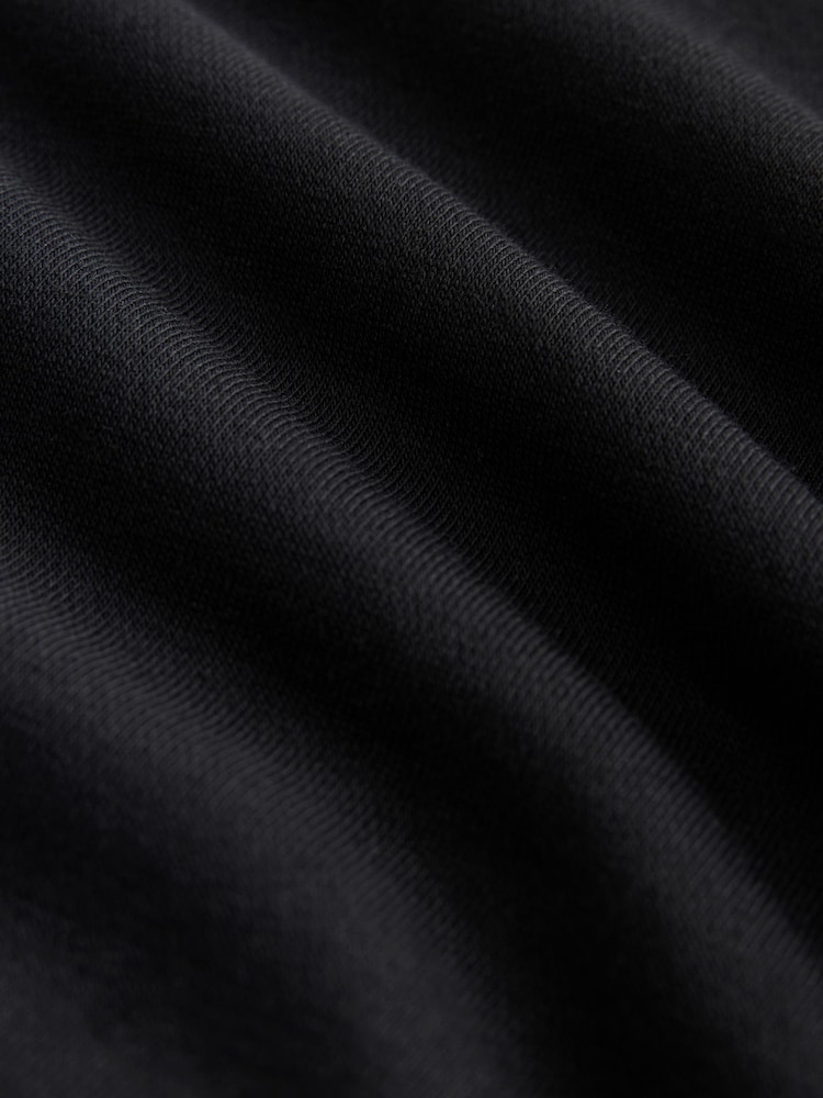 Black Oversized Cotton Rich Jersey Fabric Hoodie - Image 8 of 8