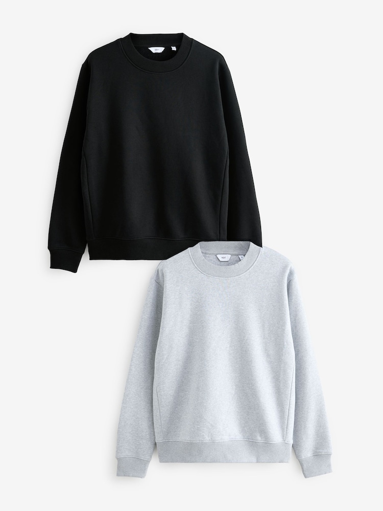 Noir/Gris 2Pk - Lot de 2 sweats de l’équipage - Image 1 de 10