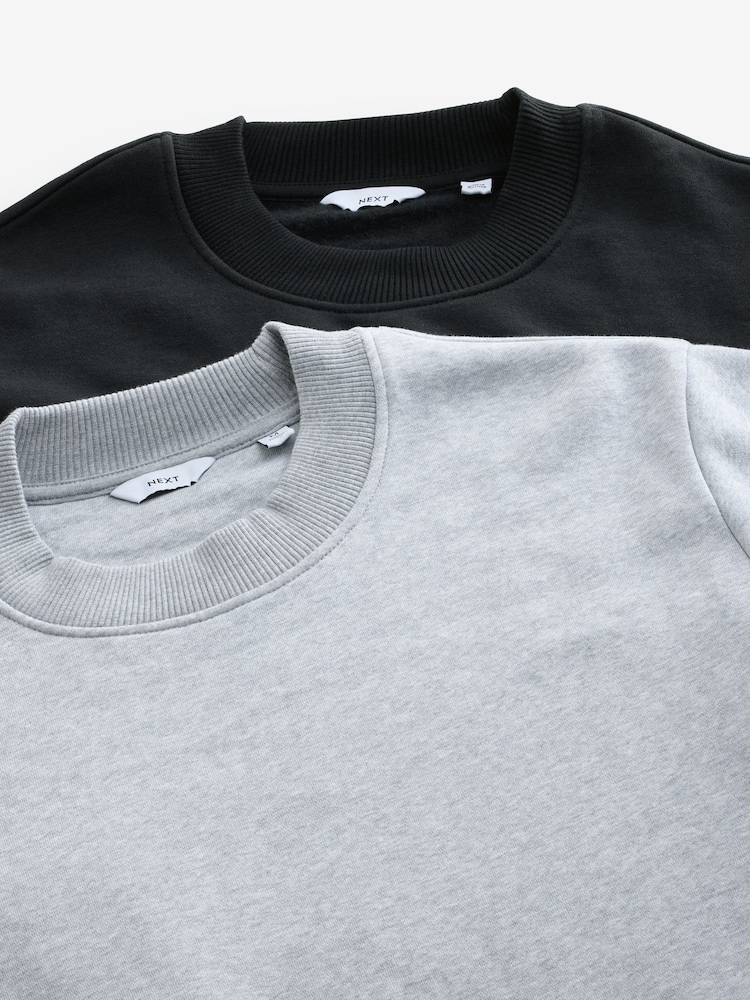 Black/Grey 2Pk Crew Sweatshirts 2 Pack - Image 7 of 10