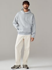Ice Grey Oversized Cotton Rich Jersey Fabric Hoodie - Image 2 of 8