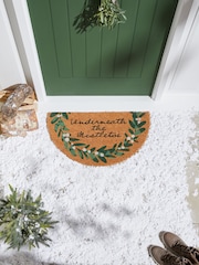 Green Christmas Mistletoe Round Doormat - Image 2 of 7