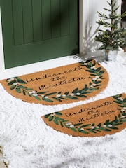 Green Christmas Mistletoe Round Doormat - Image 3 of 7
