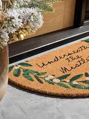 Green Christmas Mistletoe Round Doormat - Image 6 of 7