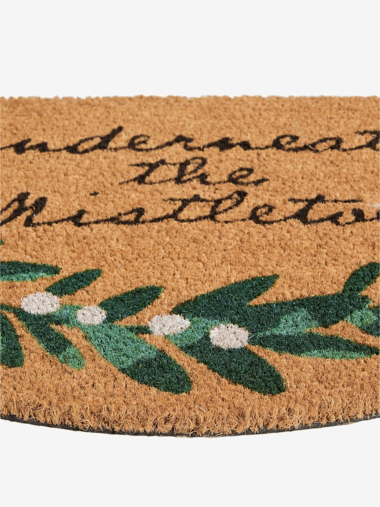 Green Christmas Mistletoe Round Doormat - Image 7 of 7
