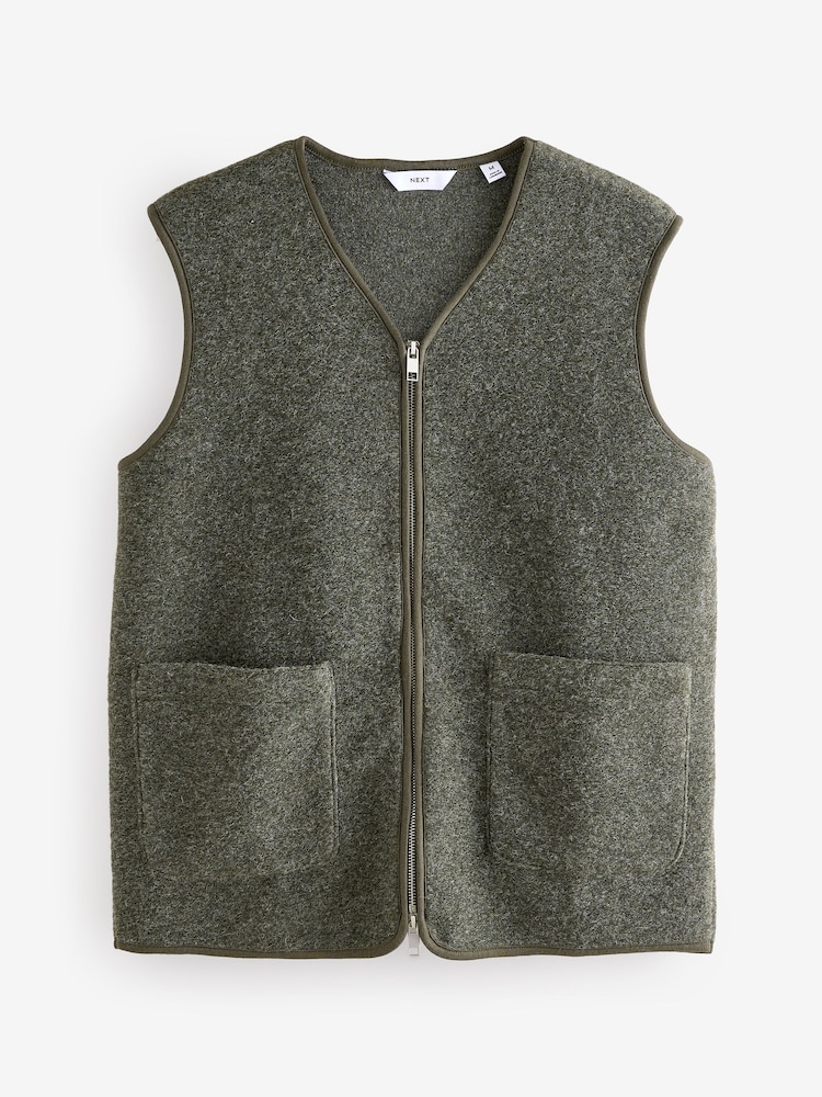 Vert kaki - Gilet en laine Blend - Image 5 of 7