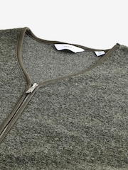 Khaki Green Wool Blend Fleece Gilet - Image 7 of 7