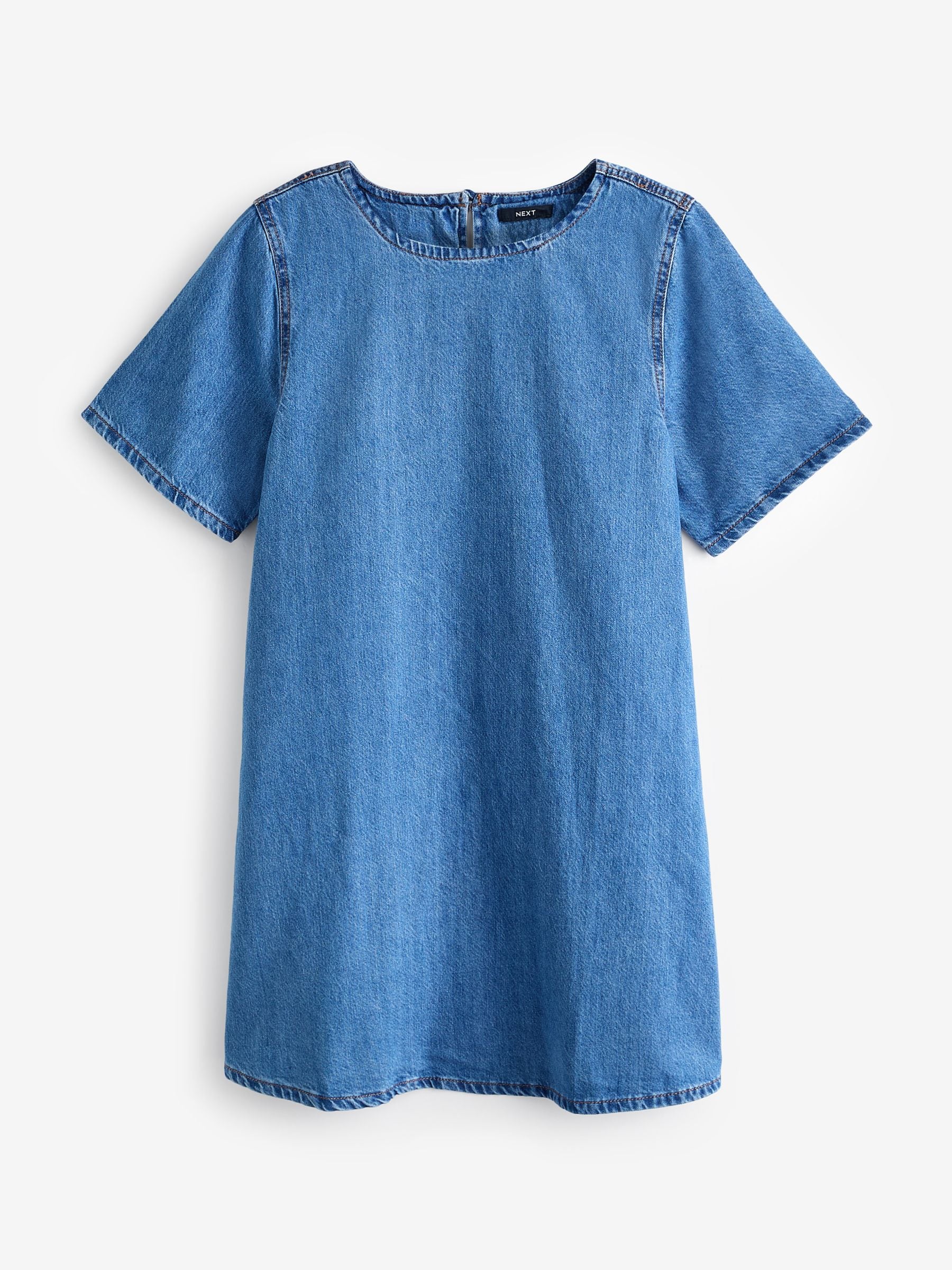 Next Blue 100 Cotton Short Sleeve Denim T Shirt Dress