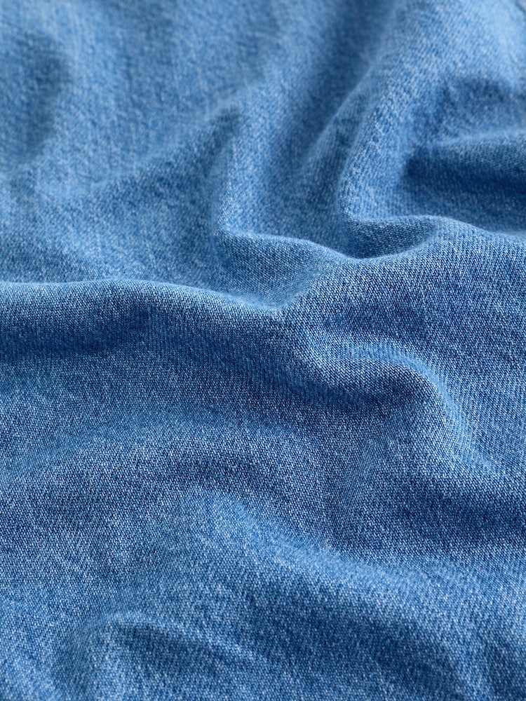 Blue 100% Cotton Short Sleeve Denim T-Shirt Dress - Image 5 of 5