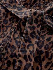 Leopard Print 100% Cotton Denim Belted Jumpsuit - Image 6 of 8