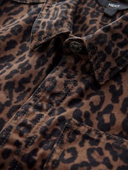 Leopard Print 100% Cotton Denim Belted Jumpsuit - Image 8 of 8