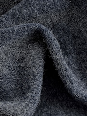 Navy Blue Wool Blend Zip Neck Sweatshirt - Image 7 of 7