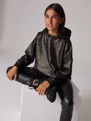 smALLSAINTS Black/Gold Girls Tierra Logo Etienne Hoodie - Image 2 of 11