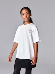 Белый/Шпилька - smALLSAINTS Oversized Girls Underground Crew T-Shirt - Image 1 of 7
