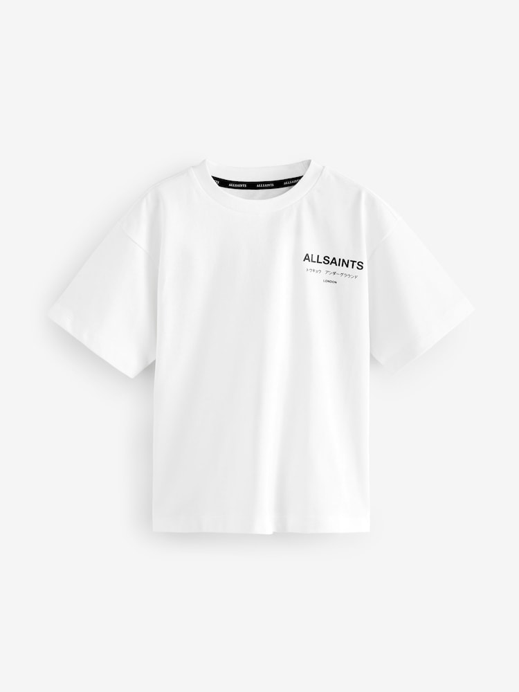 smALLSAINTS White/Stud Oversized Girls Underground Crew T-Shirt - Image 4 of 7