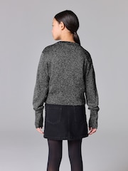 smALLSAINTS Silver Girls Lyra Glitter Knitted Cardigan - Image 2 of 9