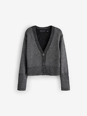 smALLSAINTS Silver Girls Lyra Glitter Knitted Cardigan - Image 5 of 9