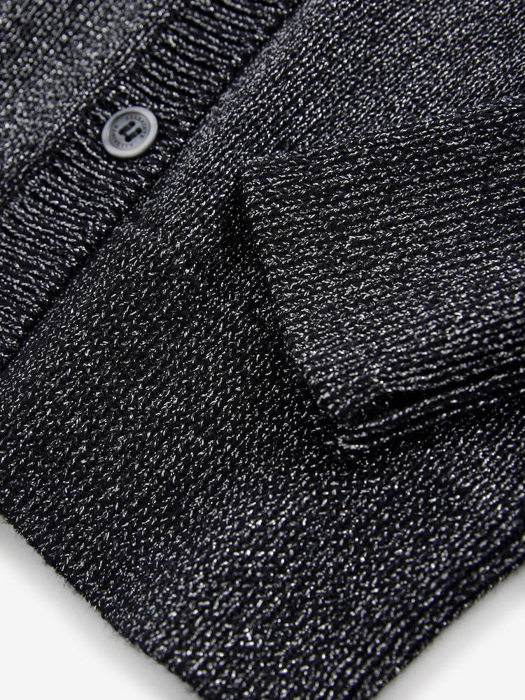 smALLSAINTS Silver Girls Lyra Glitter Knitted Cardigan - Image 9 of 9