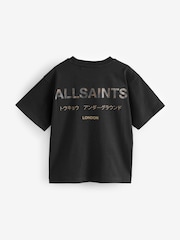 smALLSAINTS Black/Metallic Oversized Girls Underground Crew T-Shirt - Image 5 of 7