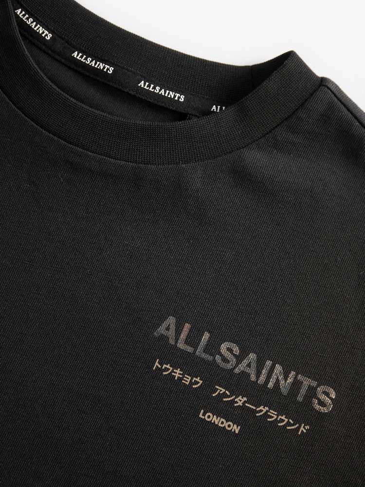smALLSAINTS Black/Metallic Oversized Girls Underground Crew T-Shirt - Image 7 of 7
