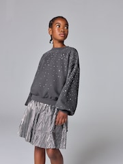 smALLSAINTS Scatter Diamante Embellished Girls Crew Sweatshirt - Bild 2 von 11