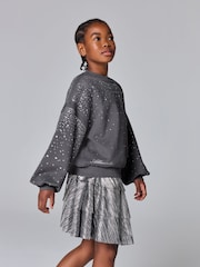 smALLSAINTS Scatter Diamante Embellished Girls Crew Sweatshirt - Bild 3 von 11