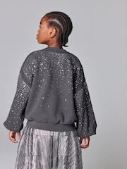 smALLSAINTS Scatter Diamante Embellished Girls Crew Sweatshirt - Bild 4 von 11