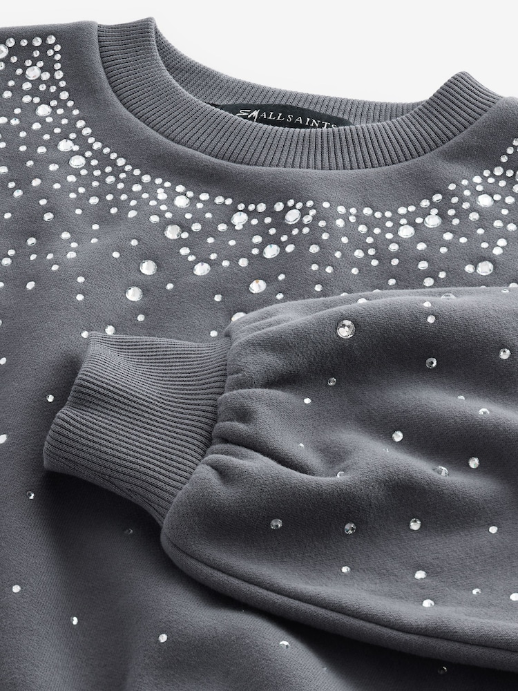 smALLSAINTS Scatter Diamante Embellished Girls Crew Sweatshirt - Image 9 of 11