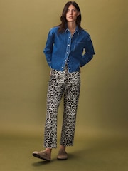 Azul oscuro - Camisa vaquera corta de algodón 100 % con bajo sin rematar - Imagen 2 de 7