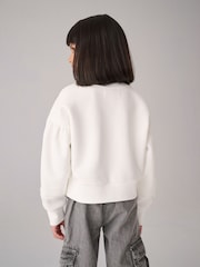 smALLSAINTS Chalk White Girls Pearl Embellished Crew Sweatshirt - Image 2 of 8