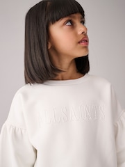 smALLSAINTS Chalk White Girls Pearl Embellished Crew Sweatshirt - Image 3 of 8