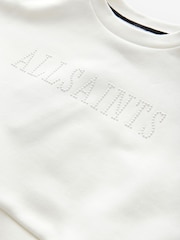smALLSAINTS Chalk White Girls Pearl Embellished Crew Sweatshirt - Image 7 of 8