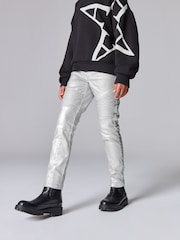 smALLSAINTS Silver Girls Suri Biker Jeans - Image 2 of 10
