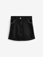 smALLSAINTS Black Girls Winnie Stud Denim Skirt - Image 4 of 7