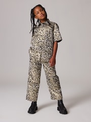 smALLSAINTS Leopard Print Girls Jemi Shirt And Trousers Set - Image 1 of 10