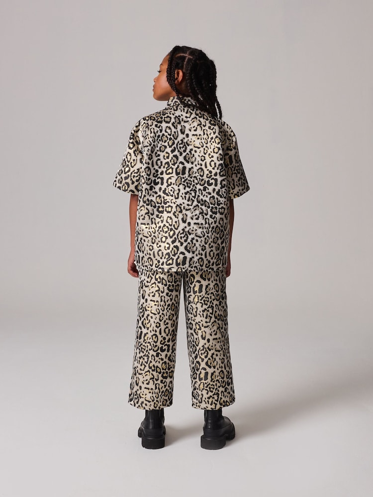 smALLSAINTS Leopard Print Girls Jemi Shirt And Trousers Set - Image 2 of 10