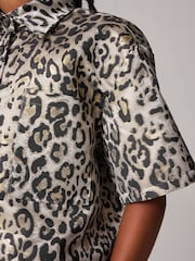 smALLSAINTS Leopard Print Girls Jemi Shirt And Trousers Set - Image 5 of 10