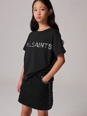 smALLSAINTS Black Girls 100% Cotton Logo Sequin T-Shirt - Image 3 of 7