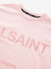 smALLSAINTS Light Pink Girls Oversized Biggy Logo Crew 100% Cotton T-Shirt - Image 7 of 7
