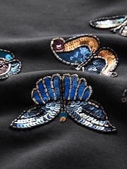 smALLSAINTS Black Girls Butterfly Embellished Sweat Dress - Image 8 of 8