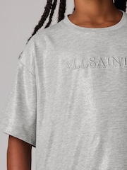 smALLSAINTS Silver Girls Oversized Logo Embroidered Crew T-Shirt - Image 3 of 9
