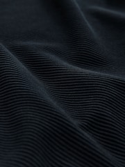 Navy Blue Texture Long Sleeve Mock Layer Jumper - Image 7 of 7