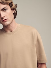 Stone Relaxed Fit Smart Soft Touch Heavyweight T-Shirt - Image 1 of 7