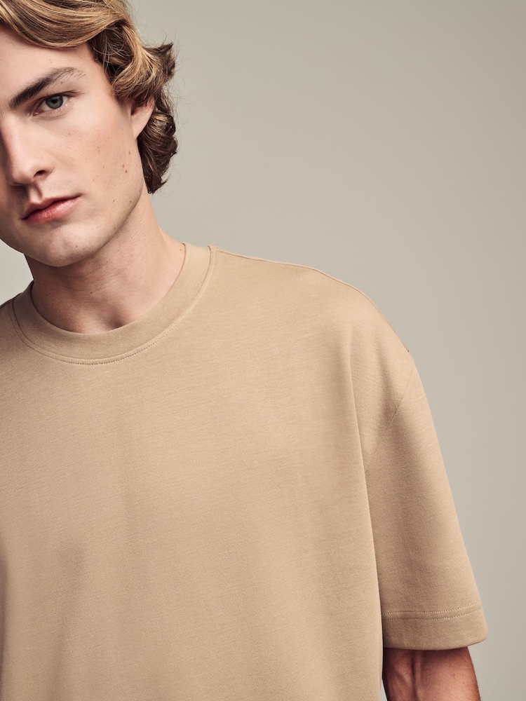 Stone Relaxed Fit Smart Soft Touch Heavyweight T-Shirt - Image 1 of 7