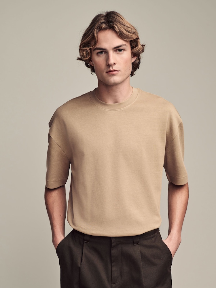 Stone Relaxed Fit Smart Soft Touch Heavyweight T-Shirt - Image 2 of 7
