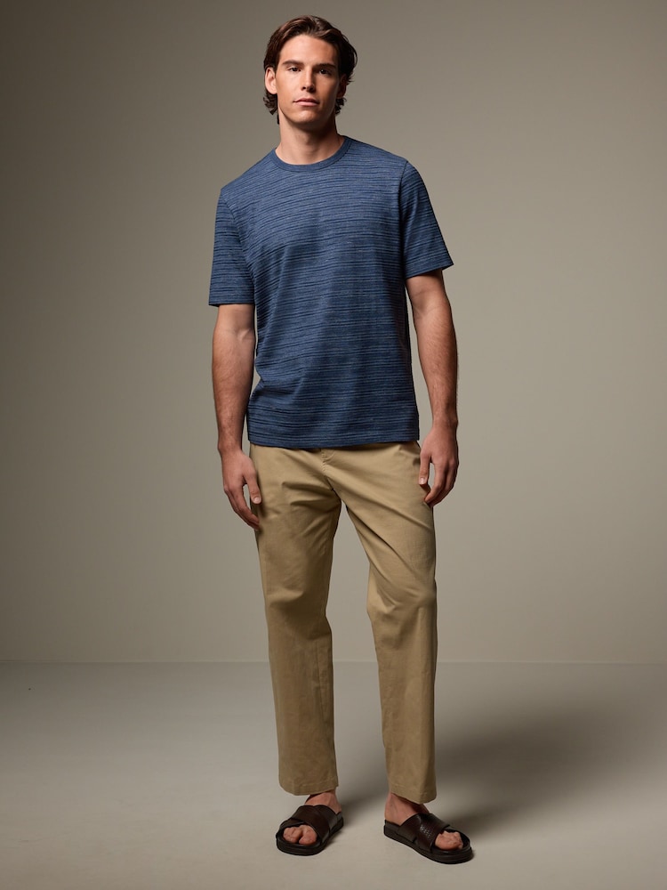 Navy Texture Single Short Sleeve Marl T-Shirt - Image 2 of 7