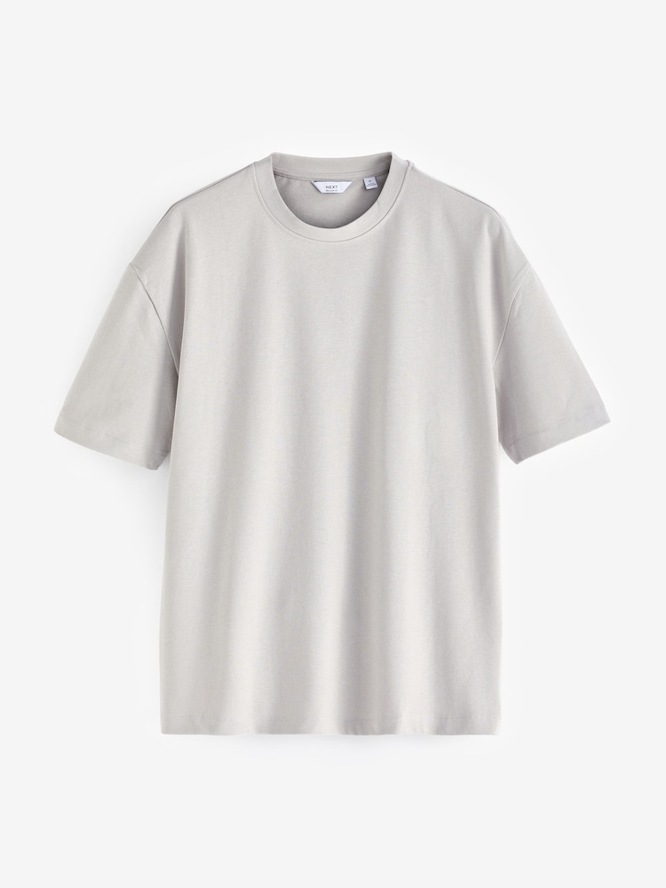 Grey/Khaki Green/Stone Relaxed Fit Heavyweight T-Shirts 3 Pack - Image 11 of 14