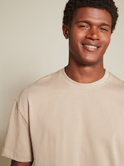 Grey/Khaki Green/Stone Relaxed Fit Heavyweight T-Shirts 3 Pack - Image 2 of 14